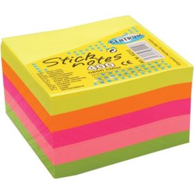   Öntapadós jegyzettömb Centrum Stick Notes 76x76 mm 400 lapos neon vegyes színek