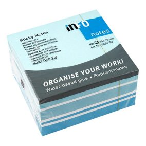  Öntapadós jegyzettömb Info Notes Mix 75x75 mm 400 lapos kék-fehér