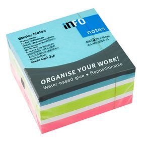   Öntapadós jegyzettömb Info Notes Mix 75x75 mm 400 lapos színes-fehér