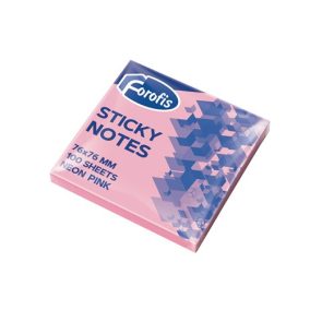 Öntapadós jegyzettömb Forofis 76x76 mm 80 lapos neon pink Öntapadós jegyzettömb Forofis 76x76 mm 80 lapos neon pink