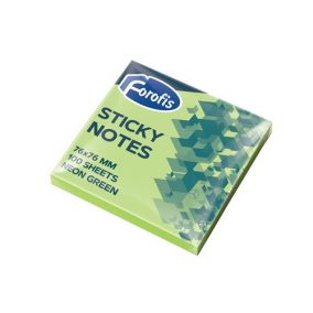   Öntapadós jegyzettömb Forofis 76x76 mm 80 lapos neon zöld