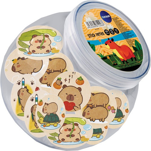 Öntapadós jegyzettömb CAPYBARA 45x45 mm 50 lapos vegyes