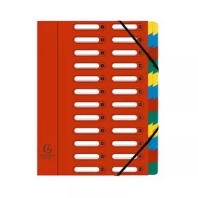  Előrendező Exacompta 245x320 mm 24 részes ablakos karton piros