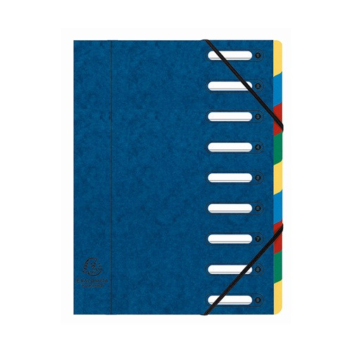 Előrendező Exacompta 245x320 mm 9 részes ablakos karton vegyes színek