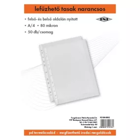   Lefűzhető tasak pd A/4 80 mic. narancsos felül-és belül nyitott 50 db/csomag