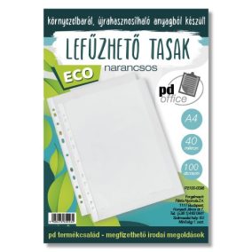   Lefűzhető tasak pd ECO A/4 40 mic. narancsos átlátszó szegéllyel 100 db/csomag