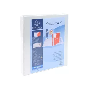   Gyűrűs könyv Exacompta Kreacover A/4 4 gyűrűs 38 mm gerinccel panorámás PVC fehér (16mm)