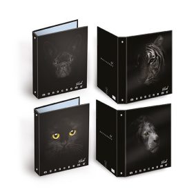   Gyűrűs könyv Pigna Monocromo Black A/4 4 gyűrűs 40 mm gerinccel