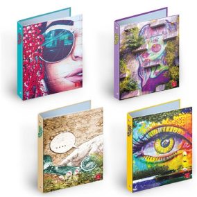   Gyűrűs könyv Pigna Road Art A/4 4 gyűrűs 30 mm gerinccel