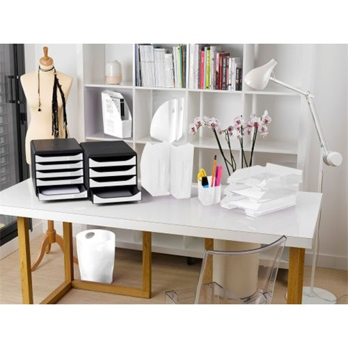 Iratpapucs műanyag Exacompta Mag-Cube Autentik fehér