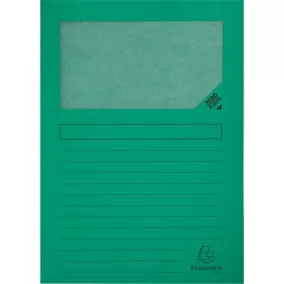 Pólyás iratgyűjtő Exacompta A/4 120g zöld ablakos