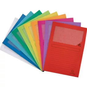   Pólyás iratgyűjtő Exacompta A/4 120g vegyes színek ablakos