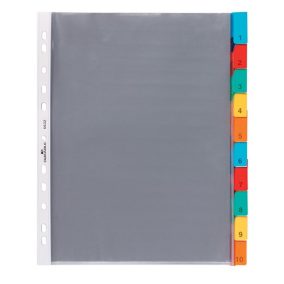   Elválasztólap PP Durable A/4 10 részes színes lefűzhető