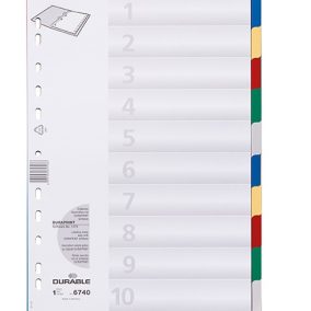 Elválasztólap PP Durable A/4 10 részes színes Elválasztólap PP Durable A/4 10 részes színes