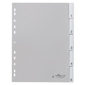 Elválasztólap PP Durable A/4 1-5-ig szürke Elválasztólap PP Durable A/4 1-5-ig szürke