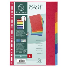 Elválasztólap karton Exacompta A/4 6 részes színes 225 g Elválasztólap karton Exacompta A/4 6 részes színes 225 g
