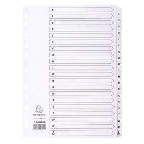 Regiszter karton Exacompta A/4 A-Z 20 részes fehér
