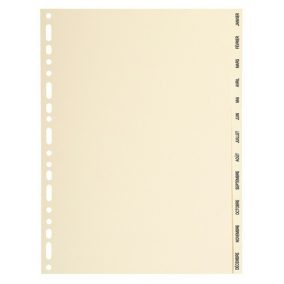 Regiszter karton Exacompta A/4 Jan-Dec-ig 12 részes bézs