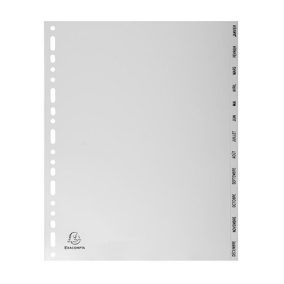 Regiszter PP Exacompta A/4 Maxi Jan-Dec 12 részes szürke