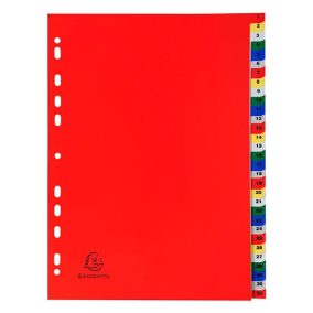 Regiszter PP Exacompta A/4 31 részes színes