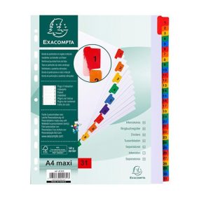  Regiszter karton Exacompta A/4 MAXI 1-31-ig laminált fülekkel