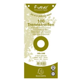   Elválasztócsík karton Exacompta 105x240 mm fehér 100 db/csomag
