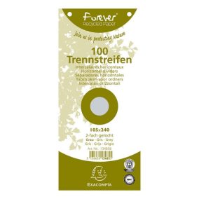   Elválasztócsík karton Exacompta 105x240 mm szürke 100 db/csomag