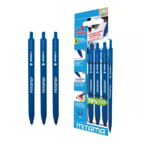 Golyóstoll Mitama SPEED 3 COMFORT, 3db-os klt., kék tinta