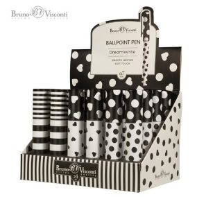   Golyóstoll Bruno Visconti 0,7mm kék, Dreamwrite, ref. Flora black&white