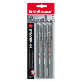 Zselés toll ErichKrause Megapolis 0,5 mm 3 db-os bliszter