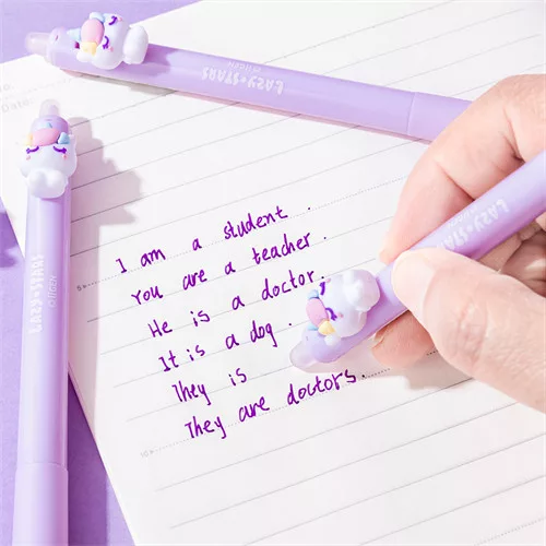 Zselés toll Lazy Stars 0,5 mm radírozható unikornis lila betéttel