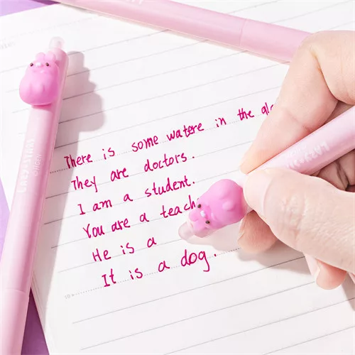 Zselés toll Lazy Stars 0,5 mm radírozható nyuszi rózsaszín betéttel