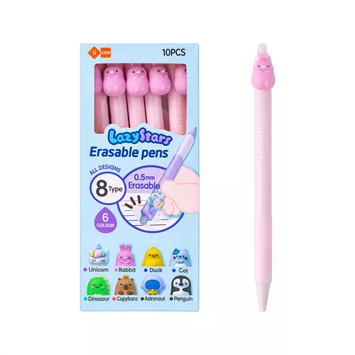 Zselés toll Lazy Stars 0,5 mm radírozható nyuszi rózsaszín betéttel