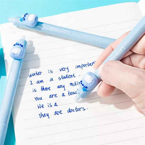 Zselés toll Lazy Stars 0,5 mm radírozható cica kék betéttel