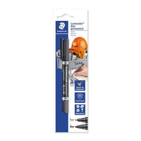 Marker Staedtler Lumocolor permanent fekete kétvégű ezermestereknek bliszteres   Marker Staedtler Lumocolor permanent fekete kétvégű ezermestereknek bliszteres