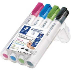 Táblamarker Staedtler Lumocolor kerek 4 db-os klt. (pink, világoskék, világoszöld, fekete)   Táblamarker Staedtler Lumocolor kerek 4 db-os klt. (pink, világoskék, világoszöld, fekete)