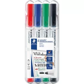   Táblamarker Staedtler Lumocolor Compact kerek 4 db-os klt. (piros, kék, zöld, fekete)