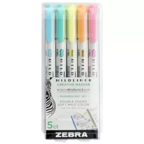   Szövegkiemelő Zebra Mildliner Highlighter Fluorescent 5-ös készlet