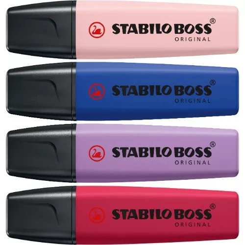 Szövegkiemelő Stabilo Boss Original NatureCOLORS Wildflowers 4 db-os klt.(hajnalpír, utlramarinkék, lila, burgundi)