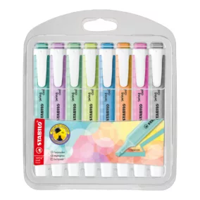  Szövegkiemelő Stabilo swing cool Pastel 8 db-os klt. (türkiz, lila, menta, lime, kék, narancs, málna, szürke)