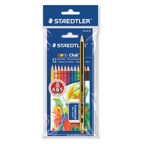Színes ceruza Staedtler Noris Club 12 db-os klt. ajándék ceruza és radír