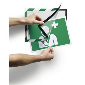 Információs tábla Durable Duraframe Security A/4 öntapadó hátlappal és mágneses kerettel  zöld-fehér   Információs tábla Durable Duraframe Security A/4 öntapadó hátlappal és mágneses kerettel  zöld-fehér