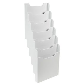 Prospektustartó Exacompta/Multiform A/4 fali 6 rekeszes álló világosszürke   Prospektustartó Exacompta/Multiform A/4 fali 6 rekeszes álló világosszürke