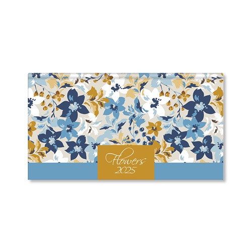 Határidőnapló Period Flowers Zsebnaptár fekvő Beige papír 2025