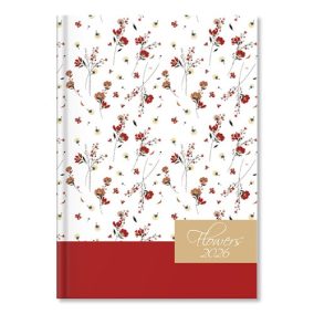 Határidőnapló Period Flowers A/5 napi White papír 2026