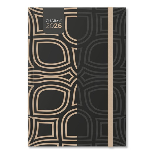 Határidőnapló Period Charme A/5 napi Black papír 2026