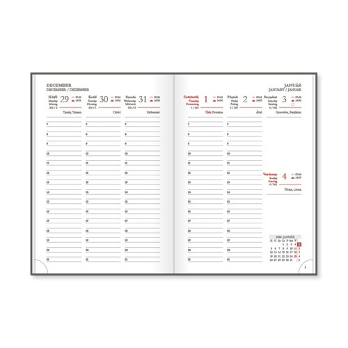 Határidőnapló Period Border B/6 heti körbev. Antracit 2026