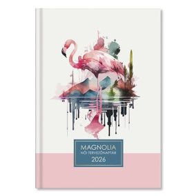   Határidőnapló Period Magnólia B/6 napi női tervező Flamingo 2026