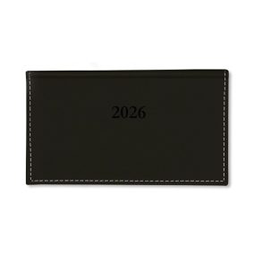   Határidőnapló Period Chamois Zsebnaptár fekvő körbev. fekete 2026