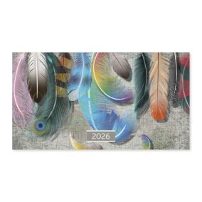 Naptár Tűzött mini zseb fekvő Feather 2026 Naptár Tűzött mini zseb fekvő Feather 2026